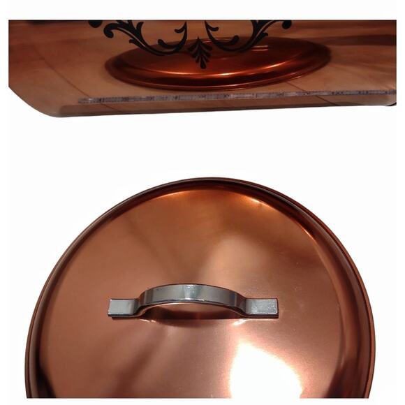 Copper Canister Home Decor Storage Container with Lid Kitchen Bathroom Trashcan - Picture 6 of 10